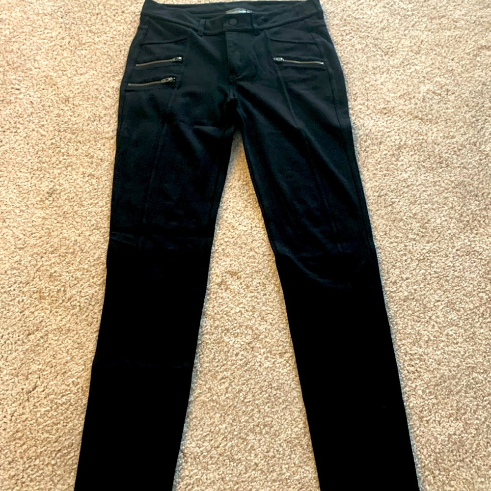 Athleta black pant with zip details.  Size 4
